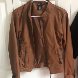 Wet seal brown leather jacket